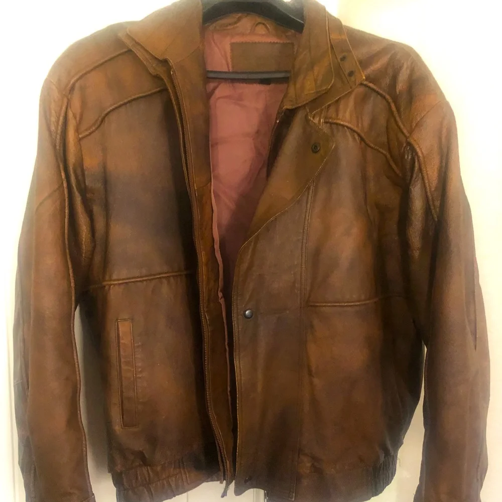 Custom made in Hong Kong Buck Skin XXL leather jacket - dark brown - Picture 1 of 5